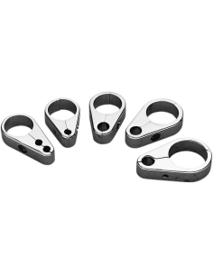 ABRAZADERA GUÍAS DE CABLE ACELERADOR CROMADO DOS CABLES 25,4 MM