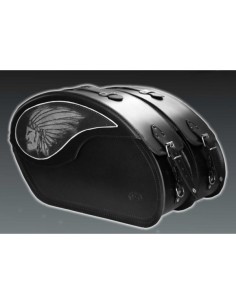 ALFORJAS PIEL RÍGIDAS VENDETTA BIG BOSS PARA INDIAN CHIEF DARK HORSE