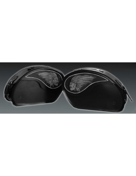 ALFORJAS PIEL RÍGIDAS VENDETTA BIG BOSS PARA INDIAN CHIEF DARK HORSE