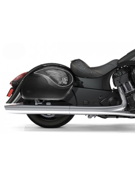 ALFORJAS PIEL RÍGIDAS VENDETTA BIG BOSS PARA INDIAN CHIEF DARK HORSE