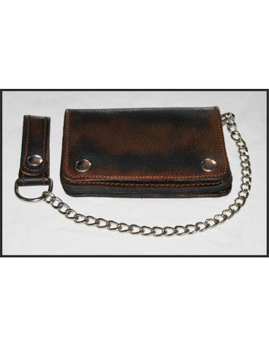 CARTERA OLD RAT MARRON PIEL ENVEJECIDA CON CADENA PARA CINTURÓN CARTERA OLD RAT MARRON PIEL ENVEJECIDA CON CADENA PARA CINTURÓN