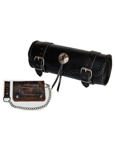 CONJUNTO DE RULO MEDIANO Y CARTERA DANDY PIEL