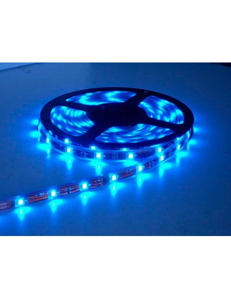 TIRA FLEXIBLE DE LUZ DE LED 1MT AZUL IMPERMEABLE