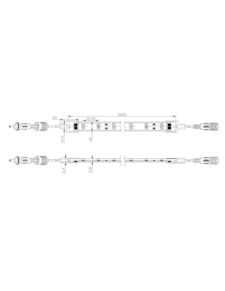 TIRA FLEXIBLE DE LUZ DE LED 1MT AZUL IMPERMEABLE
