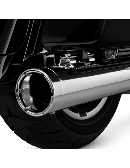 SILENCIADORES SLIP-ON MONSTER ROUNDS 4" CROM PARA HARLEY DAVIDSON 17-21