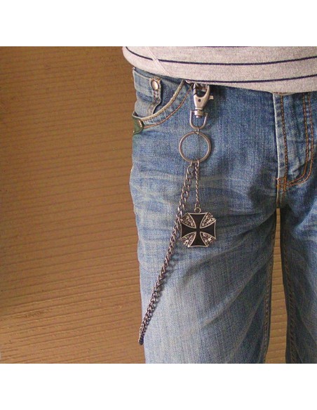 CADENA CINTURON IRON CROSS BLACK