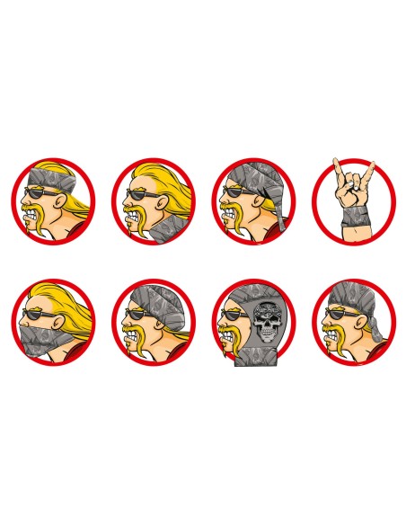 BANDANA CRUZ DE HIERRO Y CALAVERA NEGRA