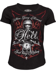 CAMISETA CHICA JUST KEEP RIDING LETHAL ANGEL para Camisetas Chica