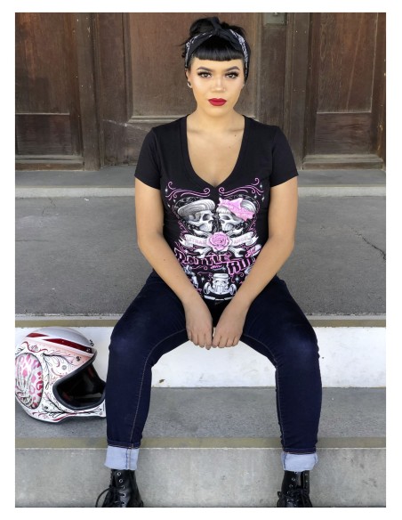 CAMISETA CHICA RATTLE AND ROLL LETHAL ANGEL