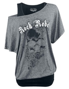 CAMISETA HEART RULES ROCK REBEL para Camisetas Chica