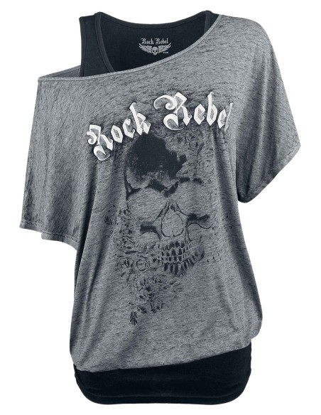 CAMISETA HEART RULES ROCK REBEL para Camisetas Chica