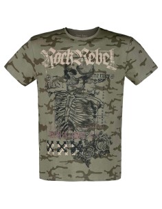 CAMISETA SKELETON ROCK REBEL para Camisetas Manga Corta