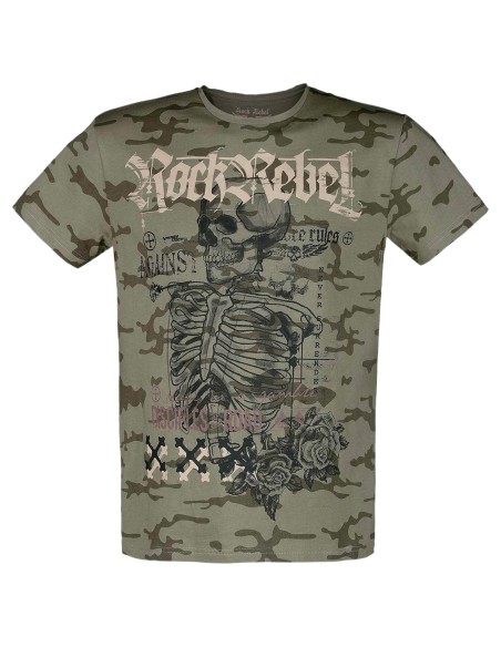 CAMISETA SKELETON ROCK REBEL para Camisetas Manga Corta