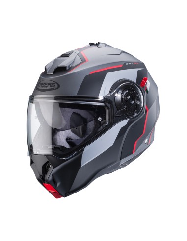 CASCO MODULAR CABERG DUKE EVO MOVE GUN METAL MATE-NEGRO-ROJO