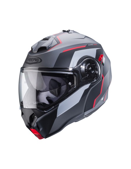 CASCO MODULAR CABERG DUKE EVO MOVE GUN METAL MATE-NEGRO-ROJO para C...