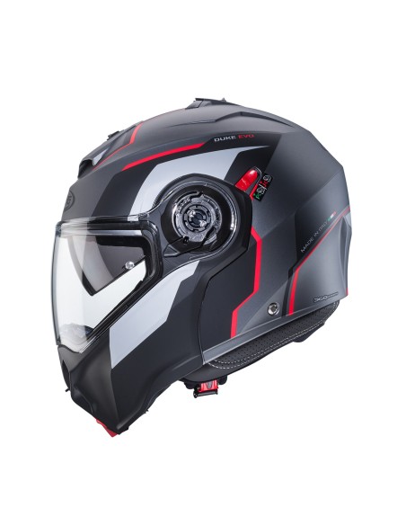 CASCO MODULAR CABERG DUKE EVO MOVE GUN METAL MATE-NEGRO-ROJO