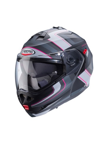 CASCO MODULAR CABERG DUKE X TOUR NEGRO-ANTRACITA- FUCSIA-PLATA