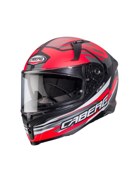 CASCO INTEGRAL CABERG AVALON X KIRA NEGRO-GRIS-ROJO-BLANCO