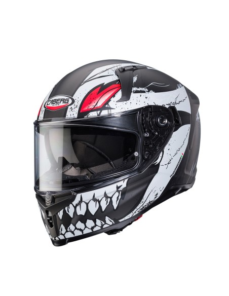 CASCO INTEGRAL CABERG AVALON X PUNK NEGRO MATE- GRIS - ROJO