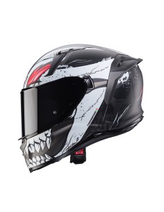 CASCO INTEGRAL CABERG AVALON X PUNK NEGRO MATE- GRIS - ROJO