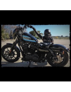 ASIENTO SOLO SKULL IRON BLUE UNIVERSAL HARLEY DAVIDSON NEGRO