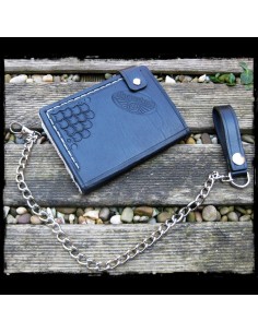 CARTERA MOTERO PIEL BLACK SKULL