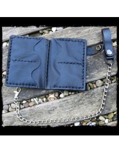 CARTERA MOTERO PIEL BLACK CRUZ