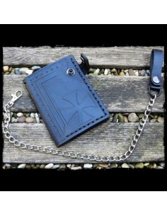 CARTERA MOTERO PIEL BLACK CRUZ