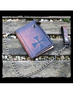 CARTERA MOTERO PIEL BROWN CRUZ