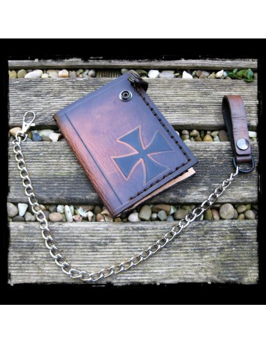 CARTERA MOTERO PIEL BROWN CRUZ CARTERA MOTERO PIEL BROWN CRUZ