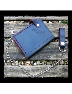 CARTERA MOTERO PIEL RED SKULL