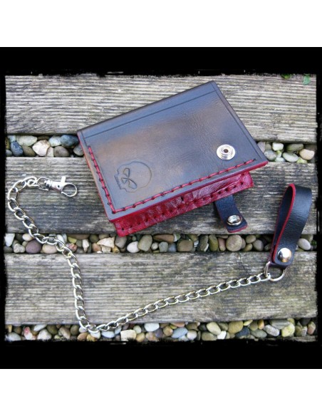 CARTERA MOTERO PIEL RED SKULL