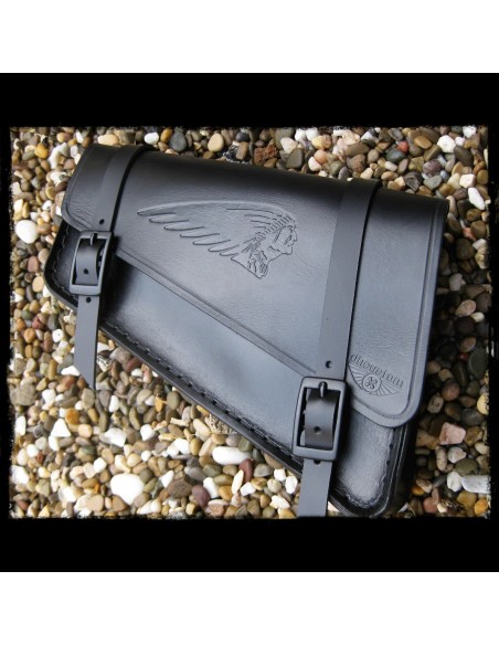 ALFORJA BASCULANTE PIEL ALL BLACK INDIAN UNIVERSAL