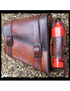 ALFORJA PIEL VINTAGE DARK LEATHER BOTTLE UNIVERSAL