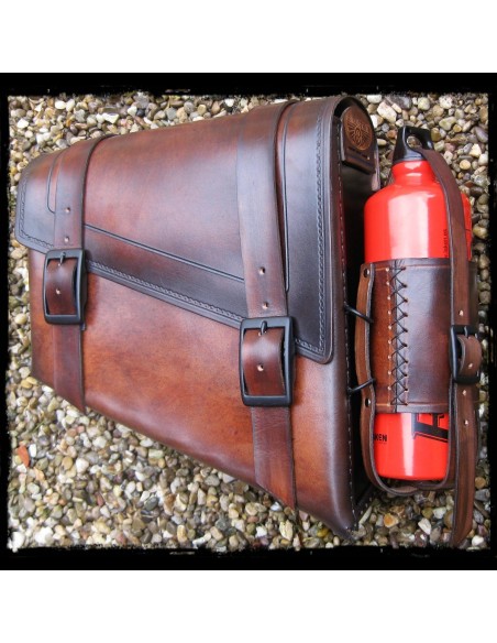 ALFORJA PIEL VINTAGE DARK LEATHER BOTTLE UNIVERSAL