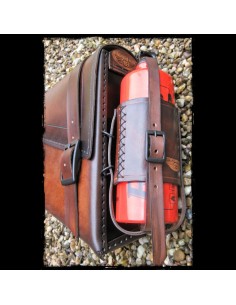 ALFORJA PIEL VINTAGE DARK LEATHER BOTTLE UNIVERSAL