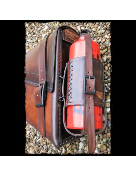 ALFORJA PIEL VINTAGE DARK LEATHER BOTTLE UNIVERSAL