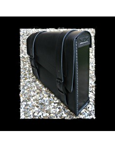 ALFORJA PIEL SEMIRRÍGIDA BLACK - WHITE UNIVERSAL