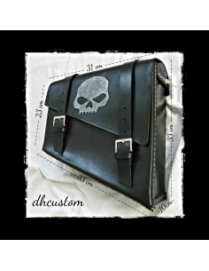 ALFORJA PIEL SEMIRRÍGIDA LEATHER LOGO UNIVERSAL