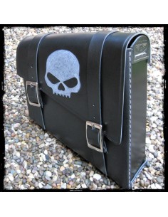 ALFORJA PIEL SEMIRRÍGIDA SKULL BLACK UNIVERSAL