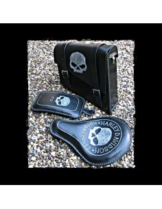 ALFORJA PIEL SEMIRRÍGIDA SKULL BLACK UNIVERSAL