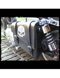 ALFORJA PIEL SEMIRRÍGIDA SKULL BLACK UNIVERSAL