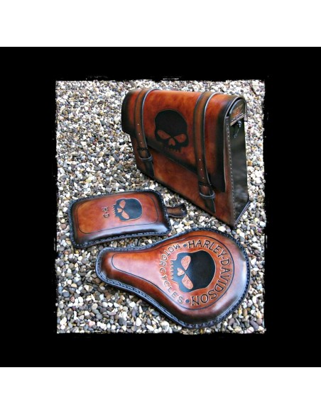 ALFORJA PIEL SEMIRRÍGIDA SKULL LEATHER UNIVERSAL