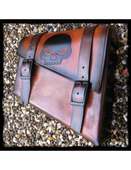 ALFORJA PIEL SEMIRRÍGIDA SKULL LEATHER UNIVERSAL