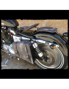 ALFORJA PIEL SEMIRRÍGIDA VINTAGE BLACK UNIVERSAL