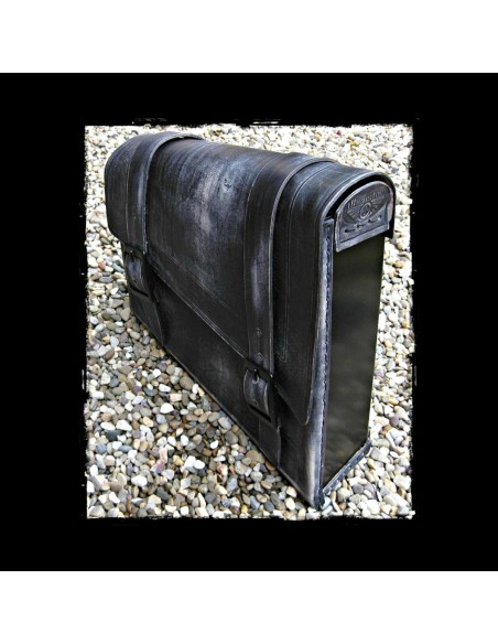 ALFORJA PIEL SEMIRRÍGIDA VINTAGE BLACK UNIVERSAL