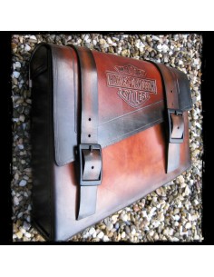 ALFORJA PIEL SEMIRRÍGIDA LEATHER LOGO HD UNIVERSAL