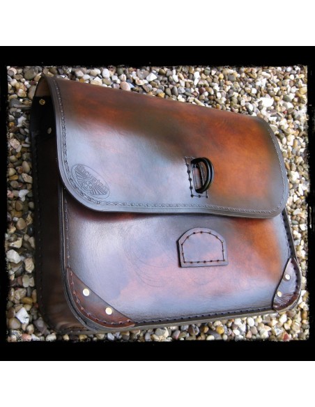 ALFORJA CUERO MARRÓN MEDIANA UNIVERSAL