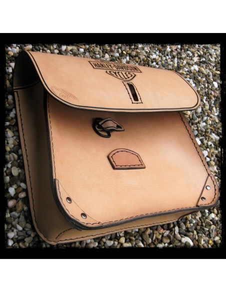 ALFORJA CUERO NATURAL H.D  UNIVERSAL