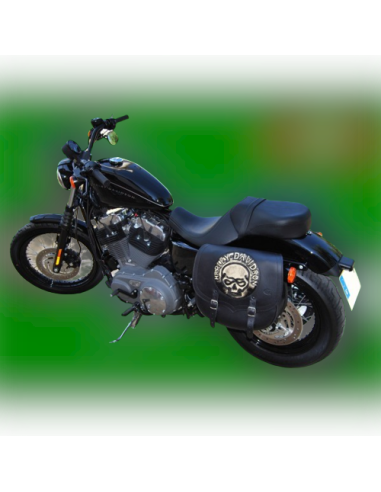 ALFORJA SPARTA SKULL CZ HD IZD HUECO AMORT PARA SPORTSTER ALFORJA SPARTA SKULL CZ HD IZD HUECO AMORT PARA SPORTSTER